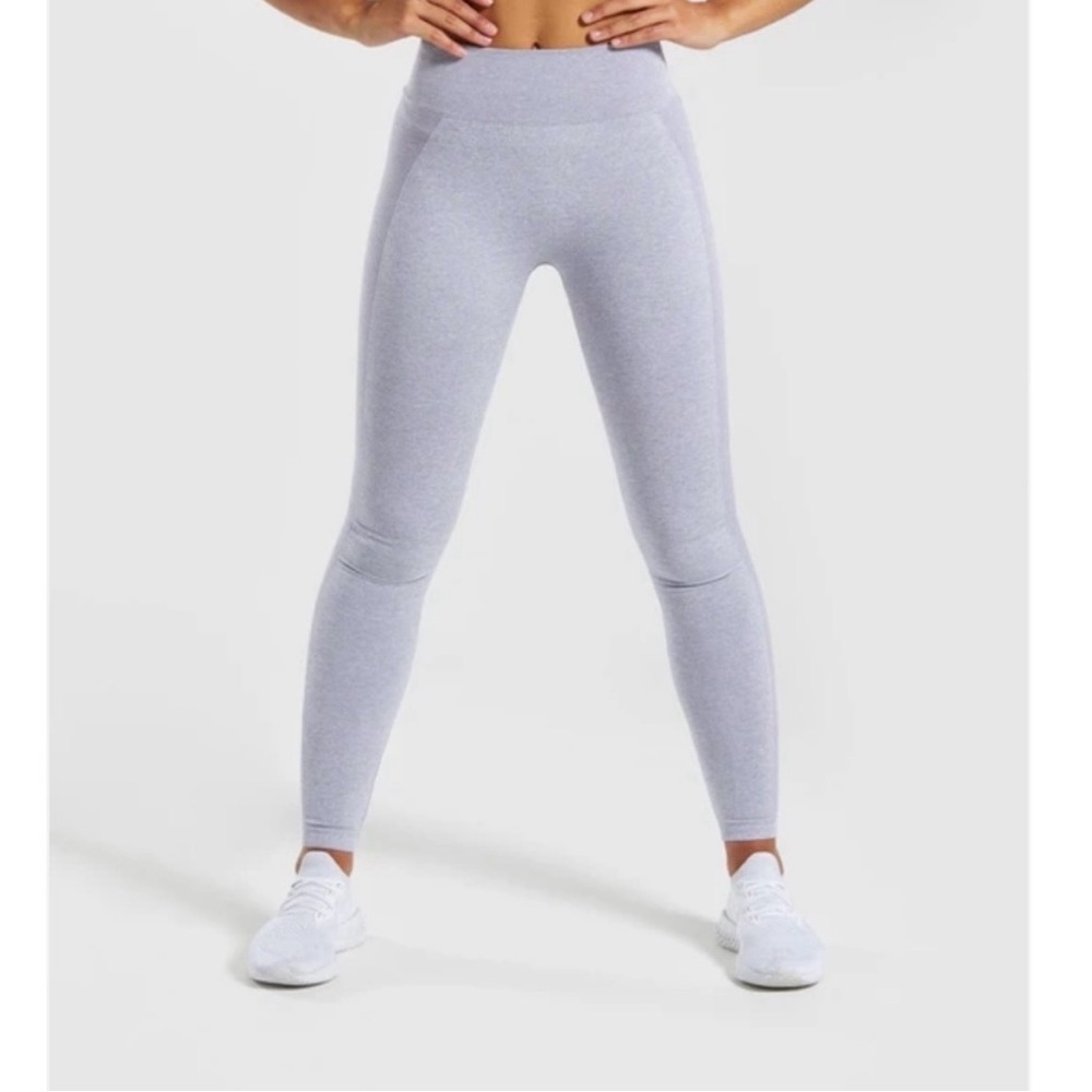 Gymshark Women’s Light Blue / Grey Flex High Waisted Seamless Leggings - M